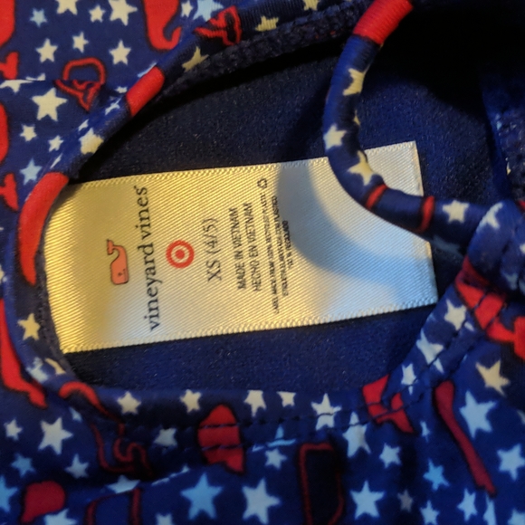 Youth Target Vineyard Vines patriotic whales 4th of July one piece bathing suit - Picture 3 of 4